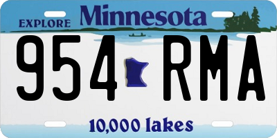 MN license plate 954RMA