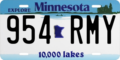 MN license plate 954RMY