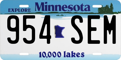 MN license plate 954SEM