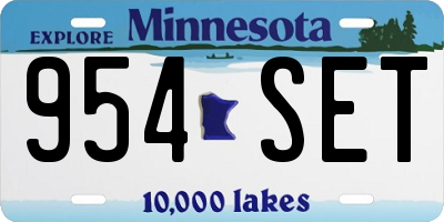 MN license plate 954SET