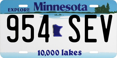 MN license plate 954SEV