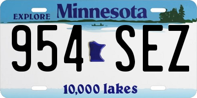 MN license plate 954SEZ