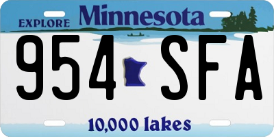 MN license plate 954SFA