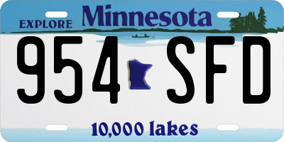 MN license plate 954SFD