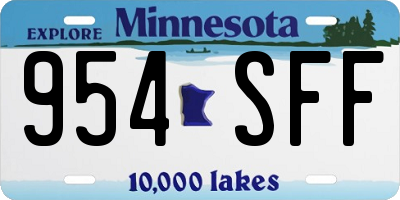 MN license plate 954SFF