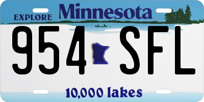 MN license plate 954SFL