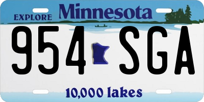 MN license plate 954SGA
