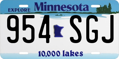 MN license plate 954SGJ