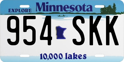 MN license plate 954SKK
