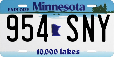 MN license plate 954SNY