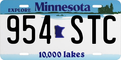 MN license plate 954STC
