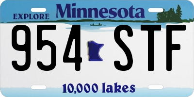 MN license plate 954STF