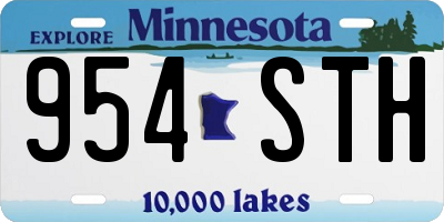MN license plate 954STH
