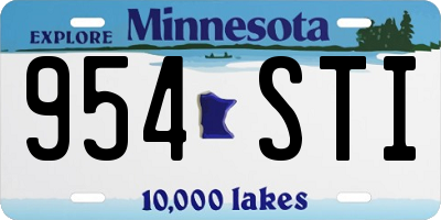 MN license plate 954STI