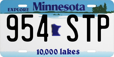 MN license plate 954STP
