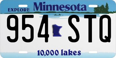 MN license plate 954STQ