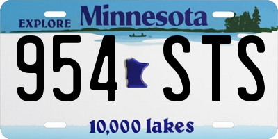 MN license plate 954STS