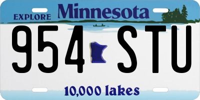 MN license plate 954STU