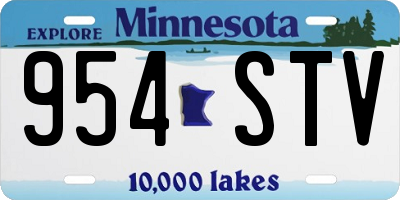 MN license plate 954STV
