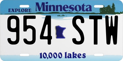 MN license plate 954STW