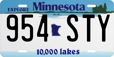 MN license plate 954STY