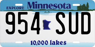 MN license plate 954SUD