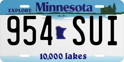MN license plate 954SUI
