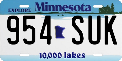 MN license plate 954SUK