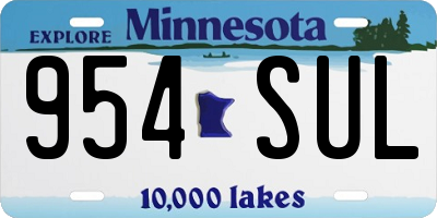 MN license plate 954SUL