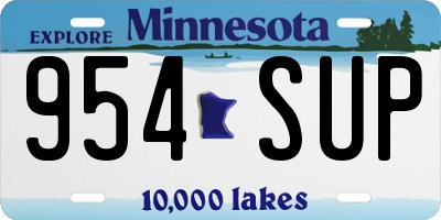 MN license plate 954SUP