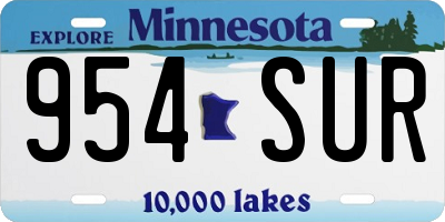 MN license plate 954SUR