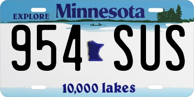MN license plate 954SUS