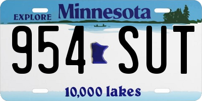 MN license plate 954SUT