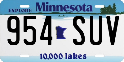 MN license plate 954SUV