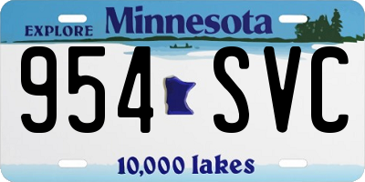 MN license plate 954SVC