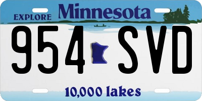 MN license plate 954SVD