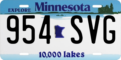 MN license plate 954SVG