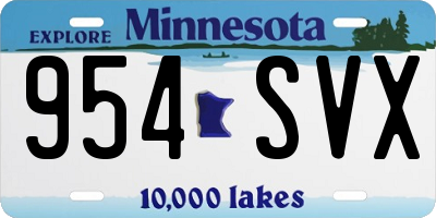 MN license plate 954SVX