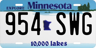 MN license plate 954SWG