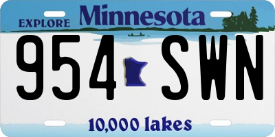 MN license plate 954SWN
