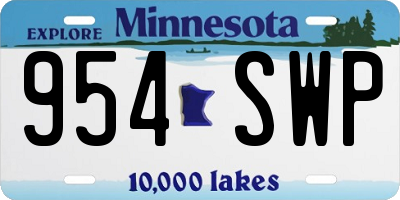 MN license plate 954SWP