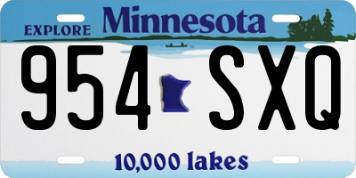 MN license plate 954SXQ