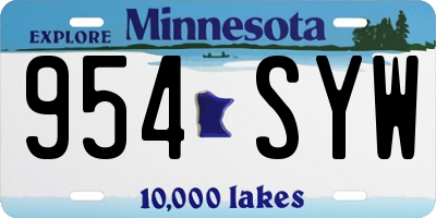 MN license plate 954SYW