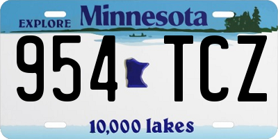 MN license plate 954TCZ