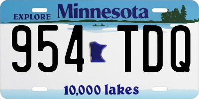 MN license plate 954TDQ