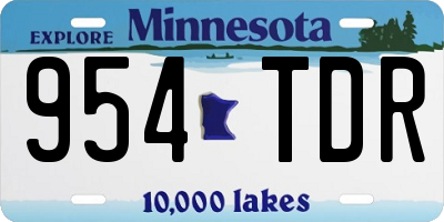 MN license plate 954TDR