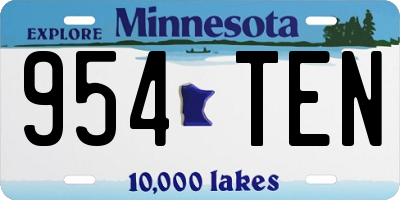 MN license plate 954TEN