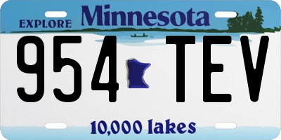MN license plate 954TEV
