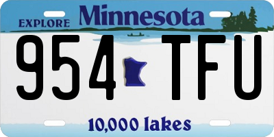 MN license plate 954TFU