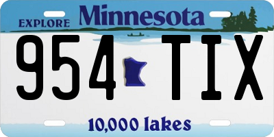 MN license plate 954TIX